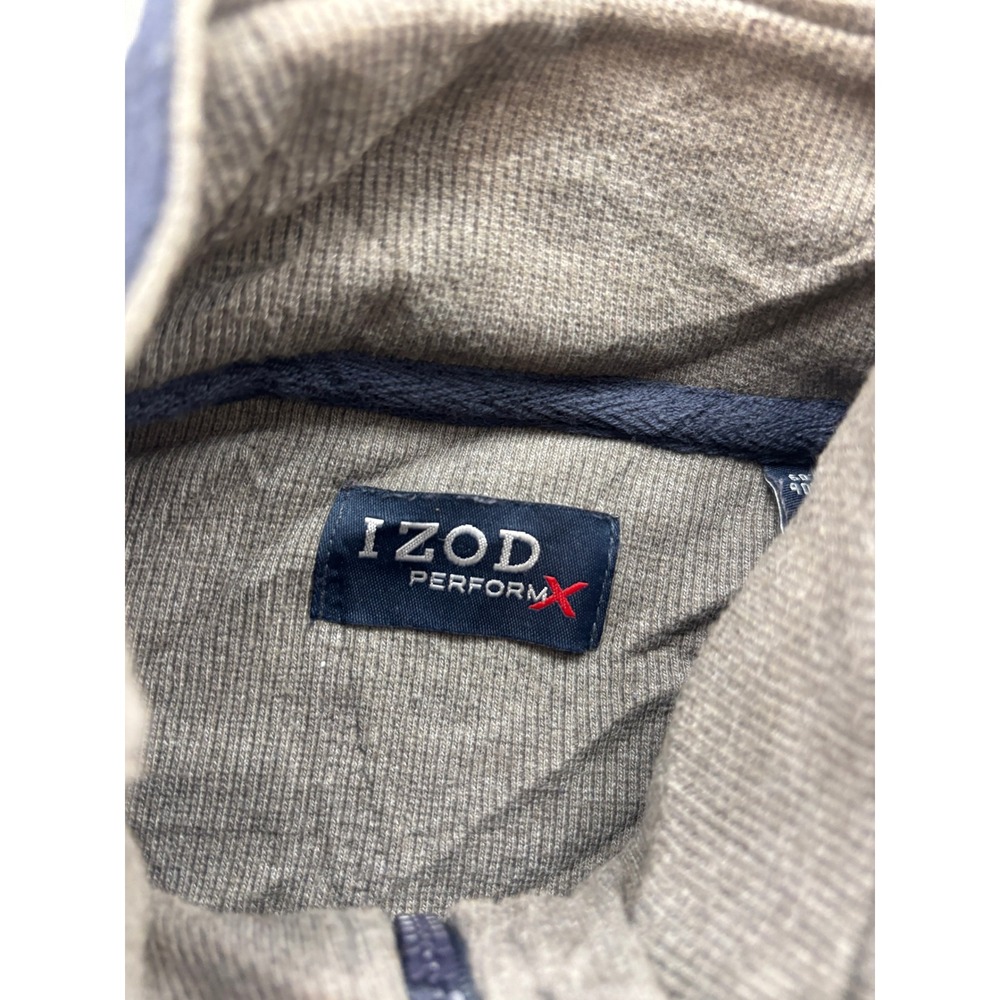 Izod PerformX Mens Quarter Zip Sweatshirt Navy Blue Mock Neck Pullover Size M - Picture 2 of 4